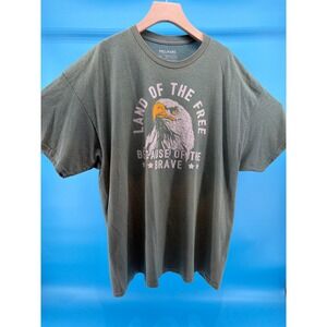 Melmarc Mens 2XL Green Eagle Graphic Tee Land of the‎ Free Because of the Brave
